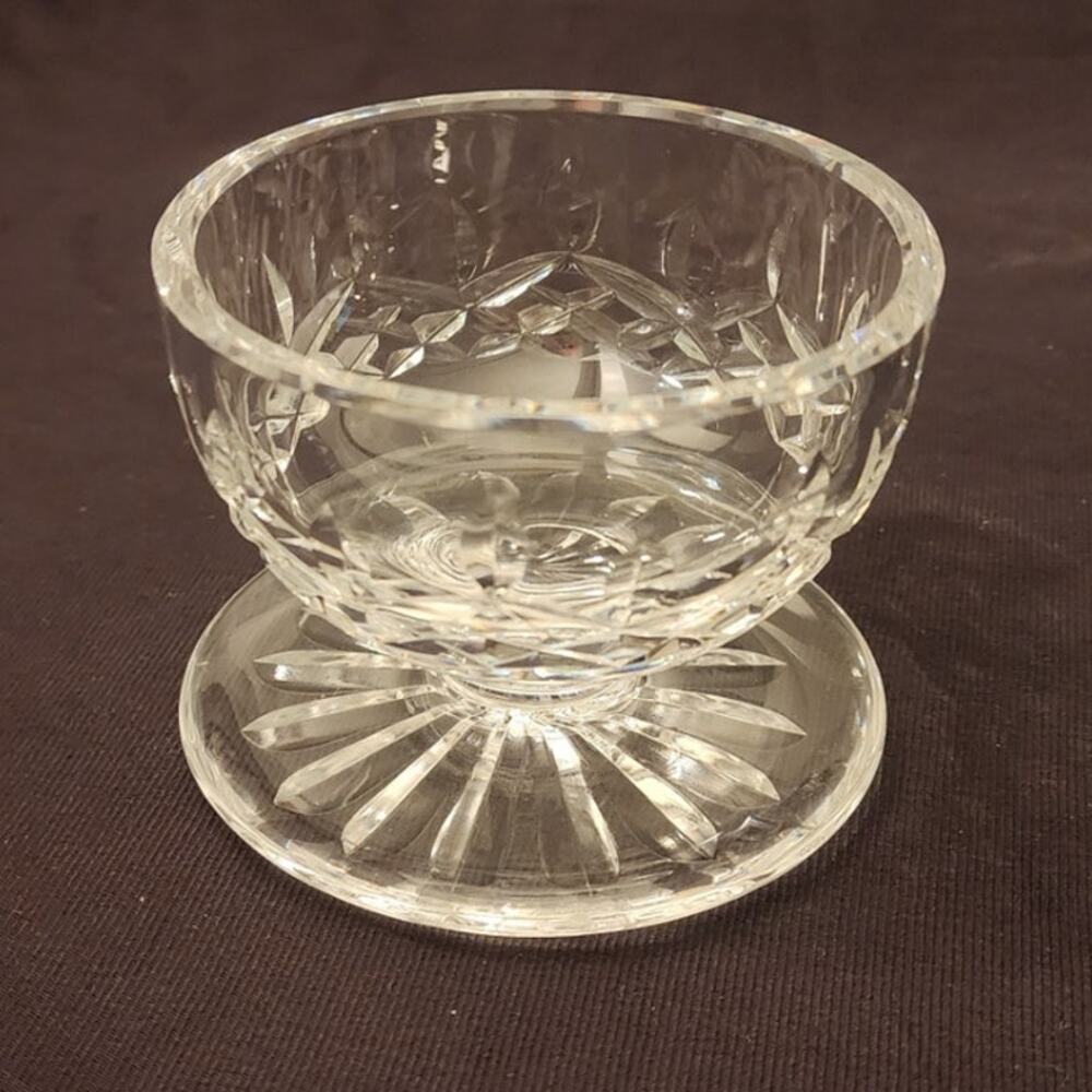 Vintage Waterford Crystal Footed Small Bowl Candy Dish Compote 3" Tall Signed